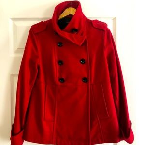 Women’s Gap Red Pea Coat Size M